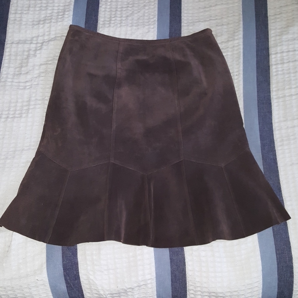 Alfani Dark Brown Suede Skirt